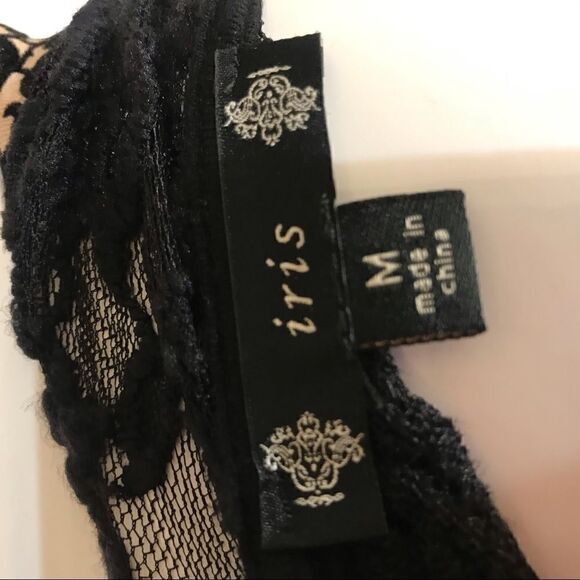 💚 C21 Iris stretchy dress with velvet details, lace back - Picture 4 of 6